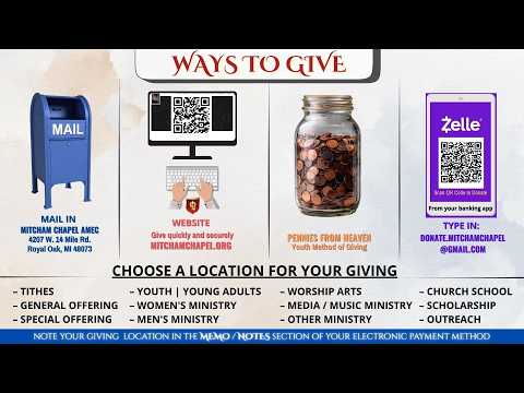 Announcements 8 2 26 — Mitcham Chapel weekly announcements video